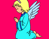 Dibuix Àngel orant  pintat per Angel