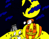 Dibuix Paisatge de Halloween pintat per elia marin