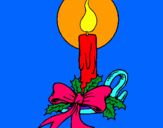 Dibuix Espelma de nadal pintat per joan