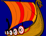 Dibuix Vaixell viking pintat per eric navarro pont