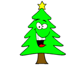 Dibuix arbre nadal pintat per Bon  nadal i bones festes
