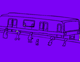 Dibuix Passatgers esperant al tren  pintat per joel