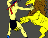 Dibuix Gladiador contra lleó pintat per ignasi
