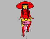 Dibuix Xina amb bicicleta pintat per mireia hernandez