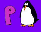 Dibuix Pingüi pintat per p.r.l.