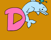 Dibuix Dofí pintat per gemma