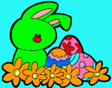Dibuix Conillet de Pasqua pintat per POLSEN