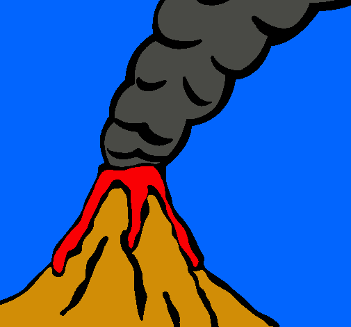 Dibuix Volcà pintat per aina