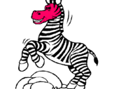 Dibuix Zebra saltant pedres pintat per AVA