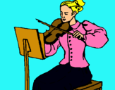 Dibuix Dama violinista pintat per marta calvet sanchez