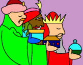 Dibuix Els Reis Mags 3 pintat per papa y alvaro