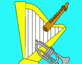 Dibuix Arpa, flauta i trompeta pintat per nuriapadilla