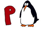 Dibuix Pingüi pintat per rasputyn