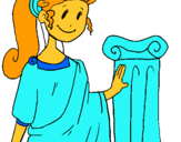 Dibuix Jove romana pintat per maria hernandez
