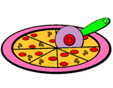 Dibuix Pizza pintat per judit  artigas