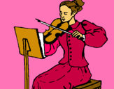Dibuix Dama violinista pintat per piolin