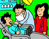 Dibuix Nen en el dentista pintat per desfer