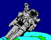 Dibuix Astronauta en l'espai pintat per elia currius 