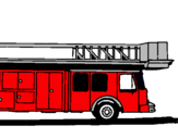 Dibuix Camió de bombers amb escala  pintat per eli