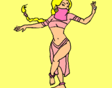 Dibuix Princesa mora ballant pintat per ANNA