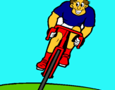Dibuix Ciclista amb gorra  pintat per  c.e.sineu  gol!
