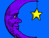 Dibuix Lluna i estrella pintat per angie sancan 