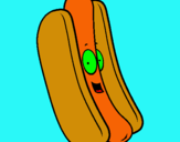 Dibuix Hot dog pintat per refer.