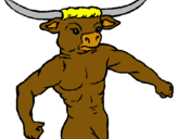Dibuix Cap de búfal pintat per minotaure