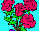 Dibuix Ram de roses pintat per desfer