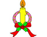 Dibuix Espelma de nadal III pintat per diana