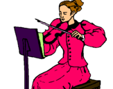 Dibuix Dama violinista pintat per eloy  l  p