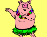 Dibuix Porc hawaià pintat per Júlia