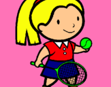 Dibuix Noia tennista pintat per Patrícia