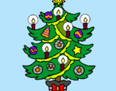 Dibuix Arbre de Nadal amb espelmes pintat per ELIA L.