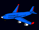 Dibuix Avió de passatgers  pintat per faris