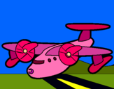 Dibuix Avió amb aspes  pintat per KARLA