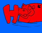 Dibuix Hipopòtam pintat per gcdxg