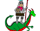 Dibuix Sant Jordi i el drac pintat per anna marbon