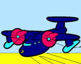 Dibuix Avió amb aspes  pintat per joel