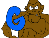 Dibuix Goril·la pintat per gcdxg