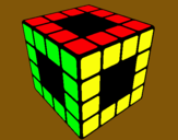 Dibuix Cub de Rubik pintat per r.o.b