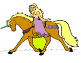 Dibuix Princesa en unicorn  pintat per BRUNA