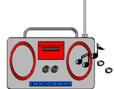 Dibuix Radio cassette 2 pintat per aina cucurull miro