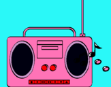 Dibuix Radio cassette 2 pintat per cristina sola
