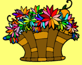 Dibuix Cestell de flors 7 pintat per ETNA