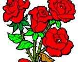 Dibuix Ram de roses pintat per marta R