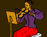 Dibuix Dama violinista pintat per Seyna