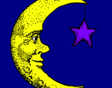 Dibuix Lluna i estrella pintat per irina