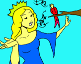 Dibuix Princesa cantant pintat per berta marfà