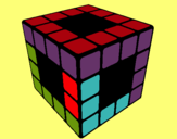 Dibuix Cub de Rubik pintat per ETNA